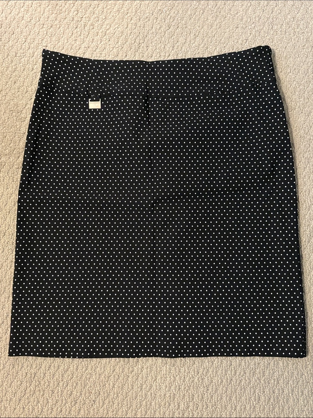 LISETTE Black Pencil Skirt with White Polka Dots